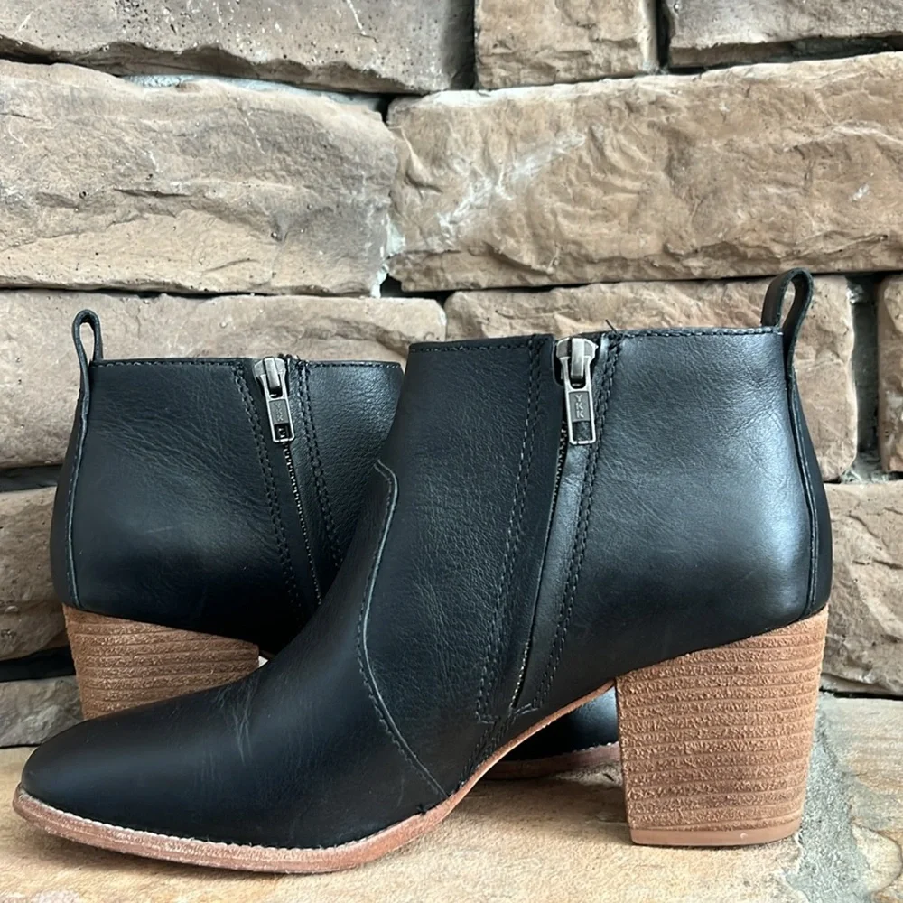 Madewell Brenner Black Leather Ankle Boots /‎ SZ 8